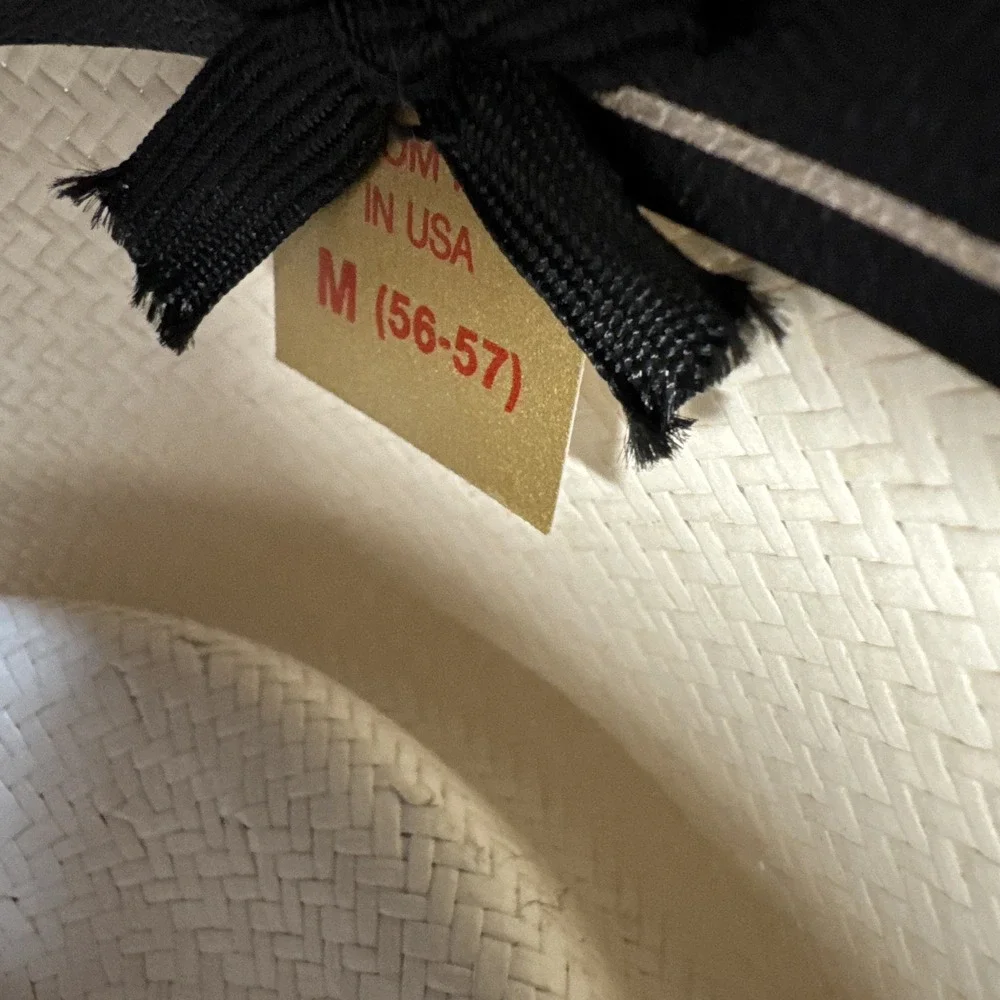 Vintage Beaver Brand "Panacool" Straw Hat Southwestern Fedora M 56-57 - Picture 7 of 8